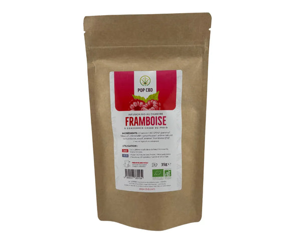 Infusion CBD bio Pop CBD saveur framboise pour un moment détente à Metz
