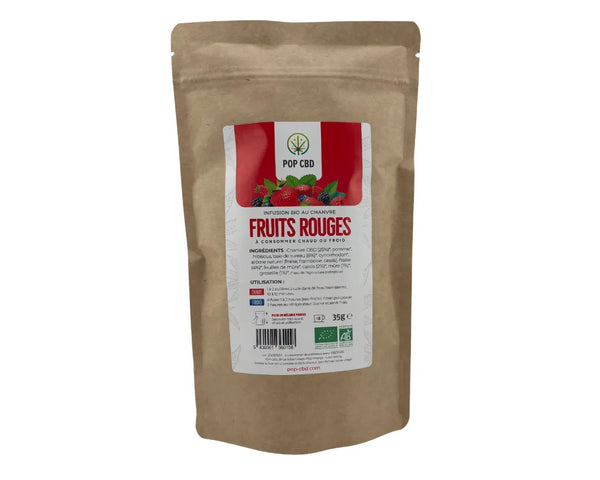 Infusion CBD bio Pop CBD fruits rouges pour une dégustation naturelle à Metz