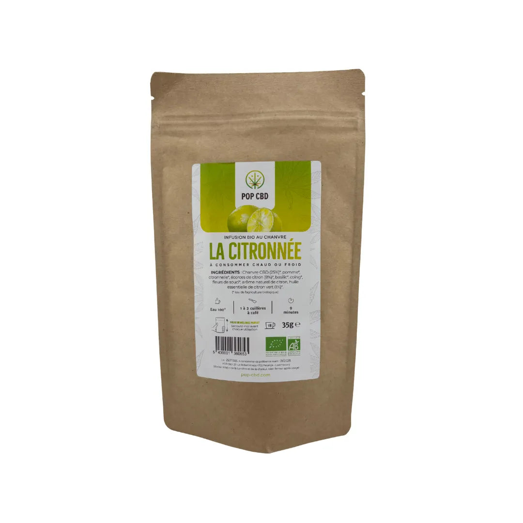Infusion CBD bio Pop CBD la citronnée pour un moment frais et léger à Metz