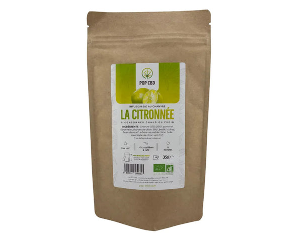 Infusion CBD bio Pop CBD la citronnée pour un moment frais et léger à Metz
