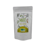 Sachet de thé vert bio au chanvre Moringa Matcha POP CBD, doypack blanc avec visuel végétal vert, certification agriculture biologique
