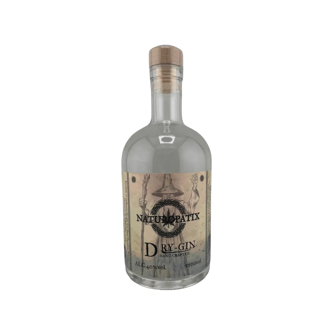 Bouteille de dry gin Naturopatix pour une expérience botanique artisanale à Metz