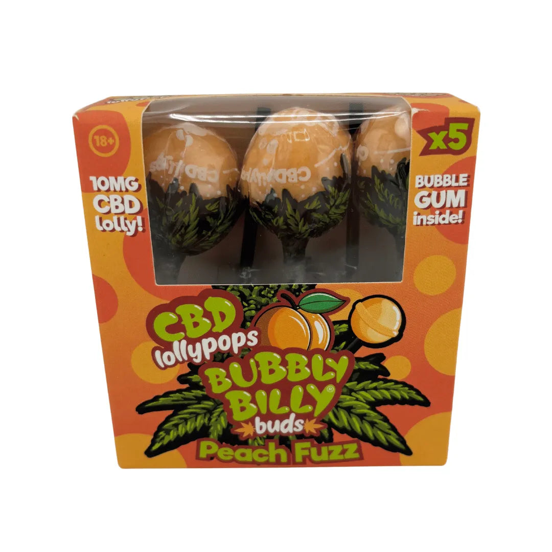Sucettes CBD Bubbly Billy Buds saveur sour raspberry en boîte 5 pièces pour une dégustation fruitée à Metz

