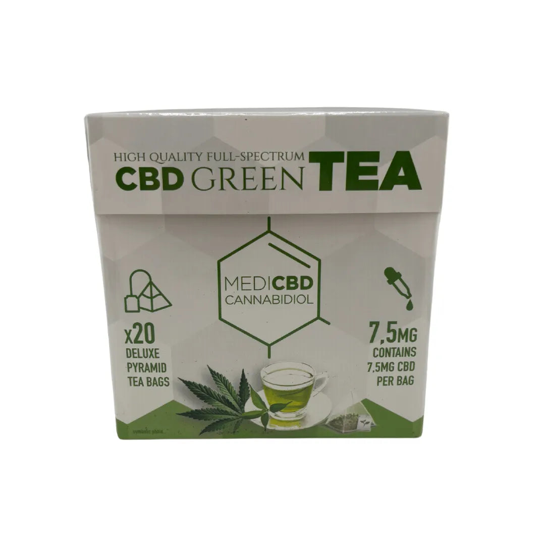 Thé CBD MediCBD Green Tea en sachets pyramidaux pour une pause bien‑être à Metz