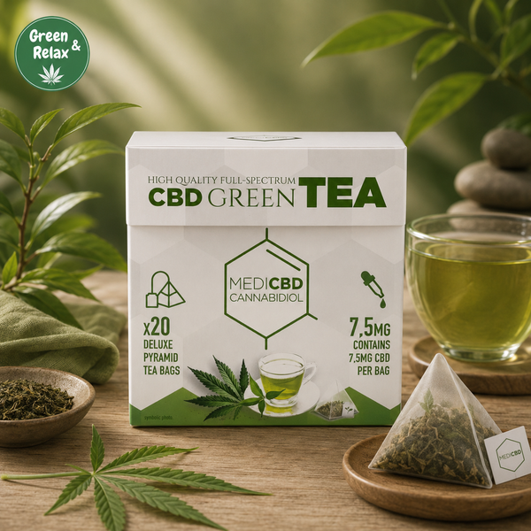 Thés CBD MediCBD – Black Tea & Green Tea – 7,5 mg