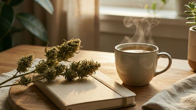 Gros plan fleur de CBD premium