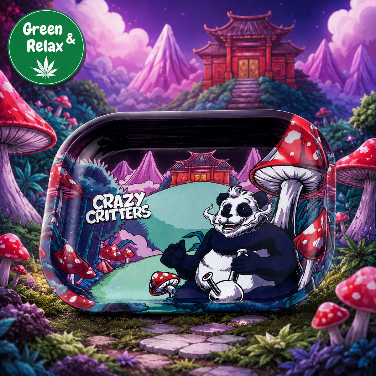 Petit Plateau Fumeur – Crazy Critters Panda